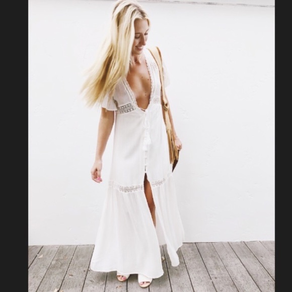 Cotton Candy Dresses & Skirts - White boho maxi dress